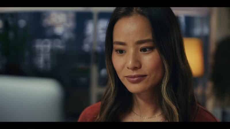 Emily (Jamie Chung) on a ZOOM call with Josh