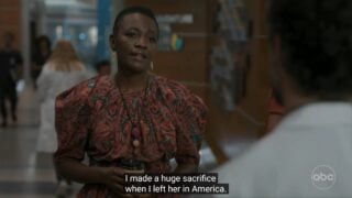 Esther (Constance Ejuma) talking about what she gave up for her child