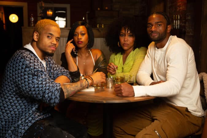 Les (Mack Wilds), Jessica (DeShawn Andrea), Destiny (Shakia Dixon), and Jordan (Joshua Neal) having a double date