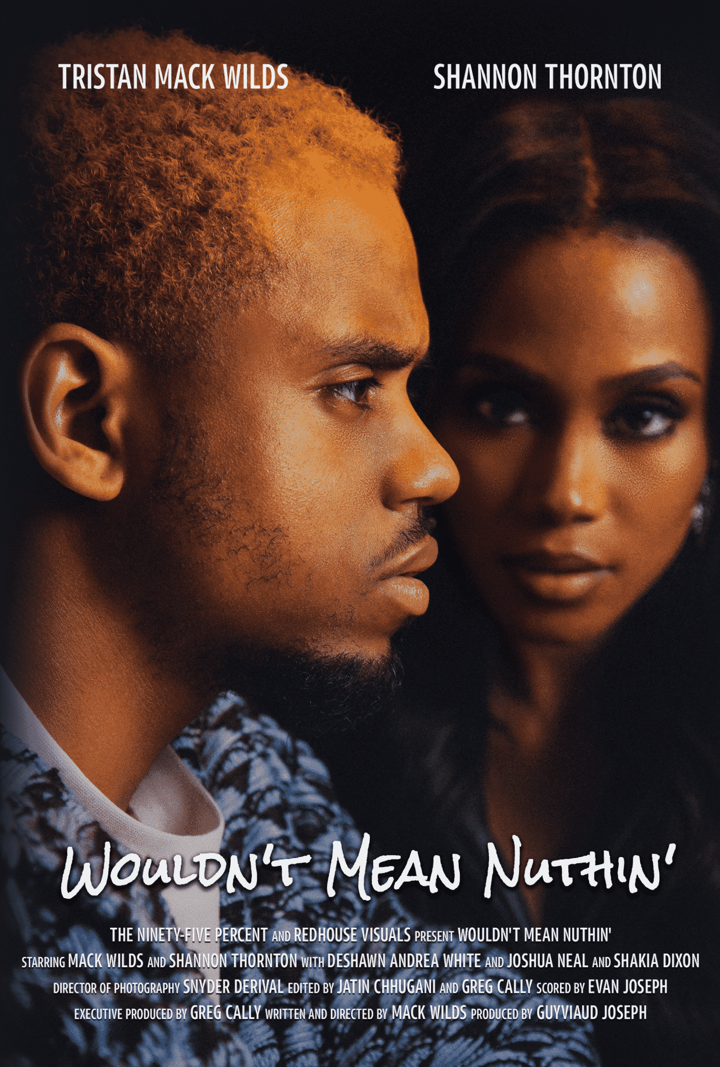 Wouldn't Mean Nuthin' (2021) mmovie poster featuring Tristan Mack Wilds and Shannon Thornton on the cover