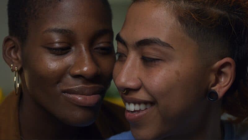 Noor (Nicole Nwokolo) and Layla (Sahar B. Agustin-Maleki) in the bathroom