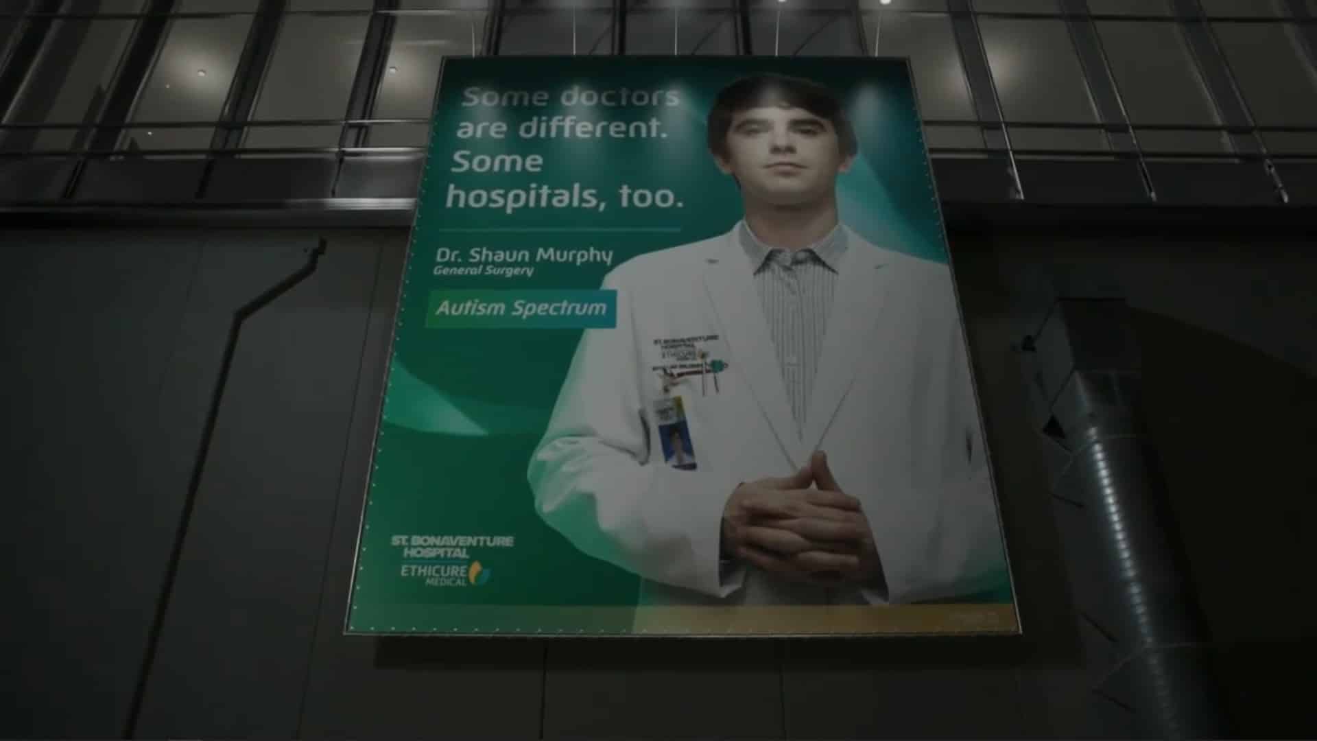 Shaun in a advertisement for the hospital