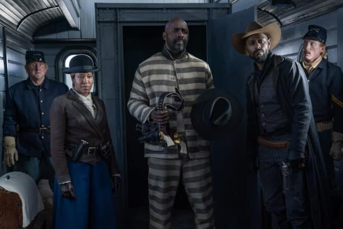 'Treacherous' Trudy Smith (Regina King), Rufus Buck (Idris Elba), and Cherokee Bill (LaKeith Stanfield)