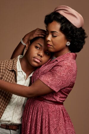 Emmett Till (Cedric Joe) and Mamie (Adrienne Warren) in a promotional picture