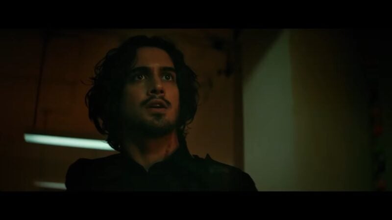 Leon S. Kennedy (Avan Jogia) looking shocked