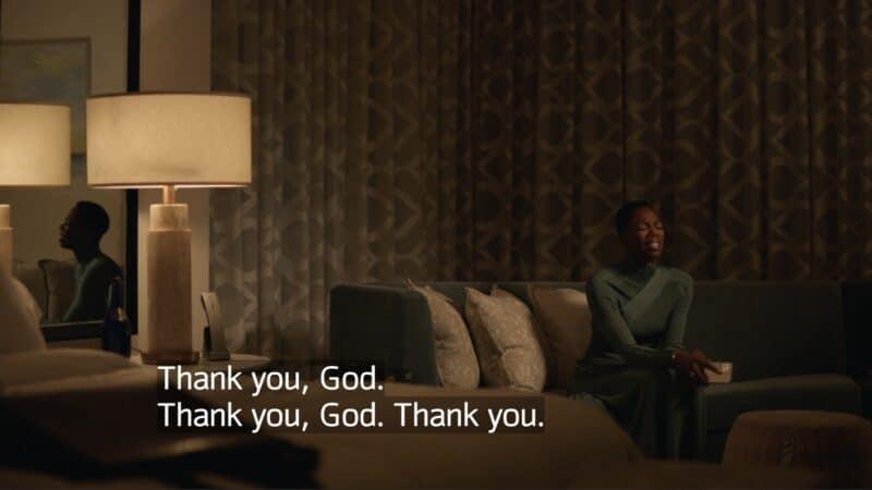 Molly thanking God that her mother is recovering