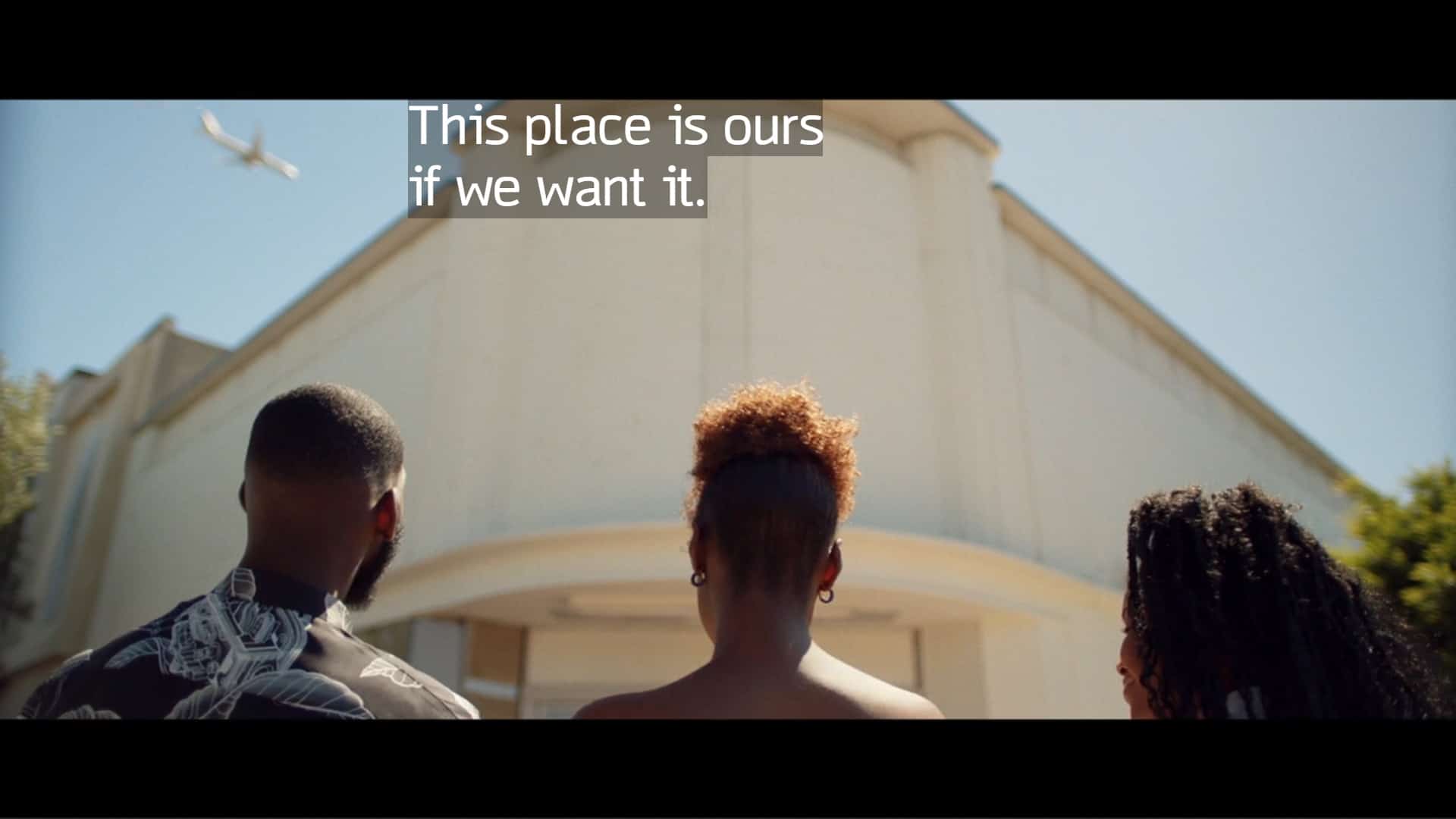 Crenshaw, Issa and Quoia looking at the place where "We Got Y'all" used to be | Crenshaw Issa and Quoia Insecure Season 5 Episode 8 Choices Okay Crenshaw, Issa and Quoia looking at the place where "We Got Y'all" used to be