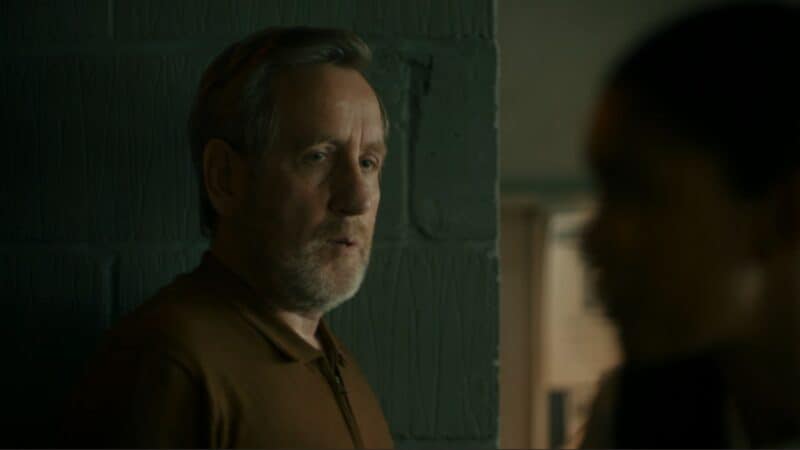 Finlay (Michael Smiley) talking to Emily
