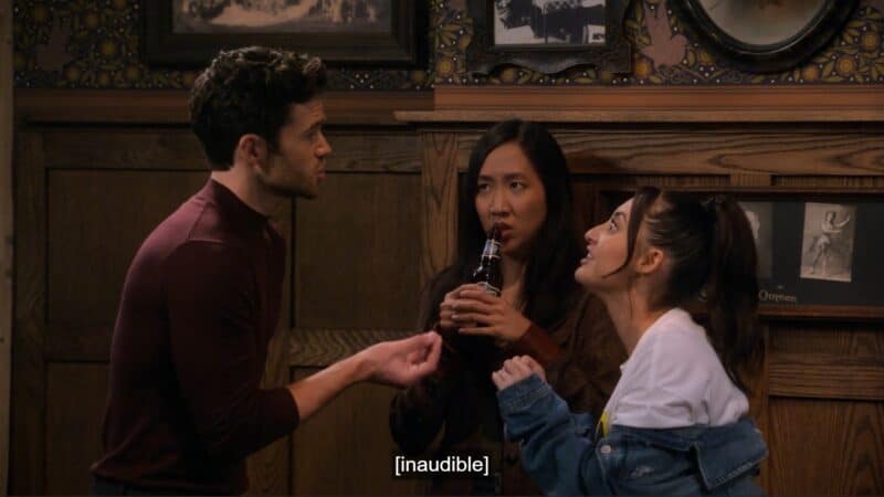 Ellen (Tien Tran) stuck between Charlie (Tom Ainsley)  and Valentina (Francia Raisa) as they argue