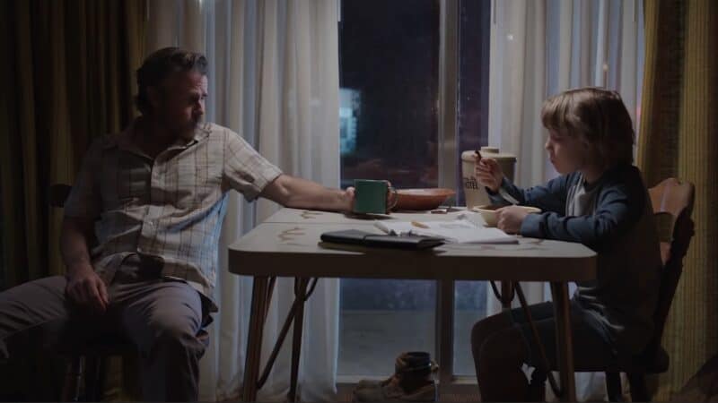 Rob Sr. (Sam Trammell) and Rob Jr. (Christian Convery) without Caroline - in a nut shell