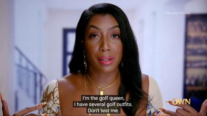 Carmen talking about her golf game
