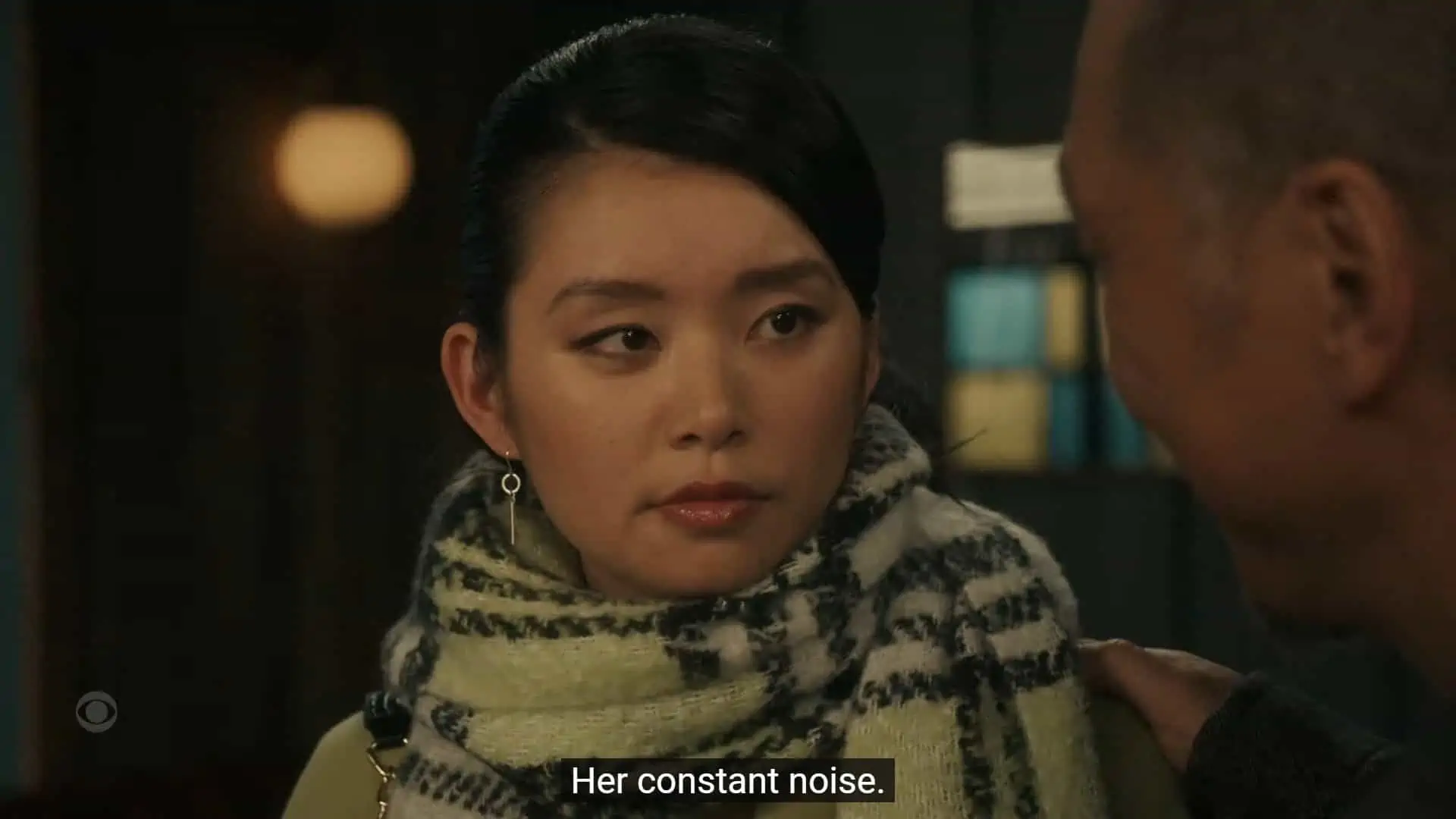 Chloe (Celia Au) being reminded that her making noise is what is giving Ms. Li justice