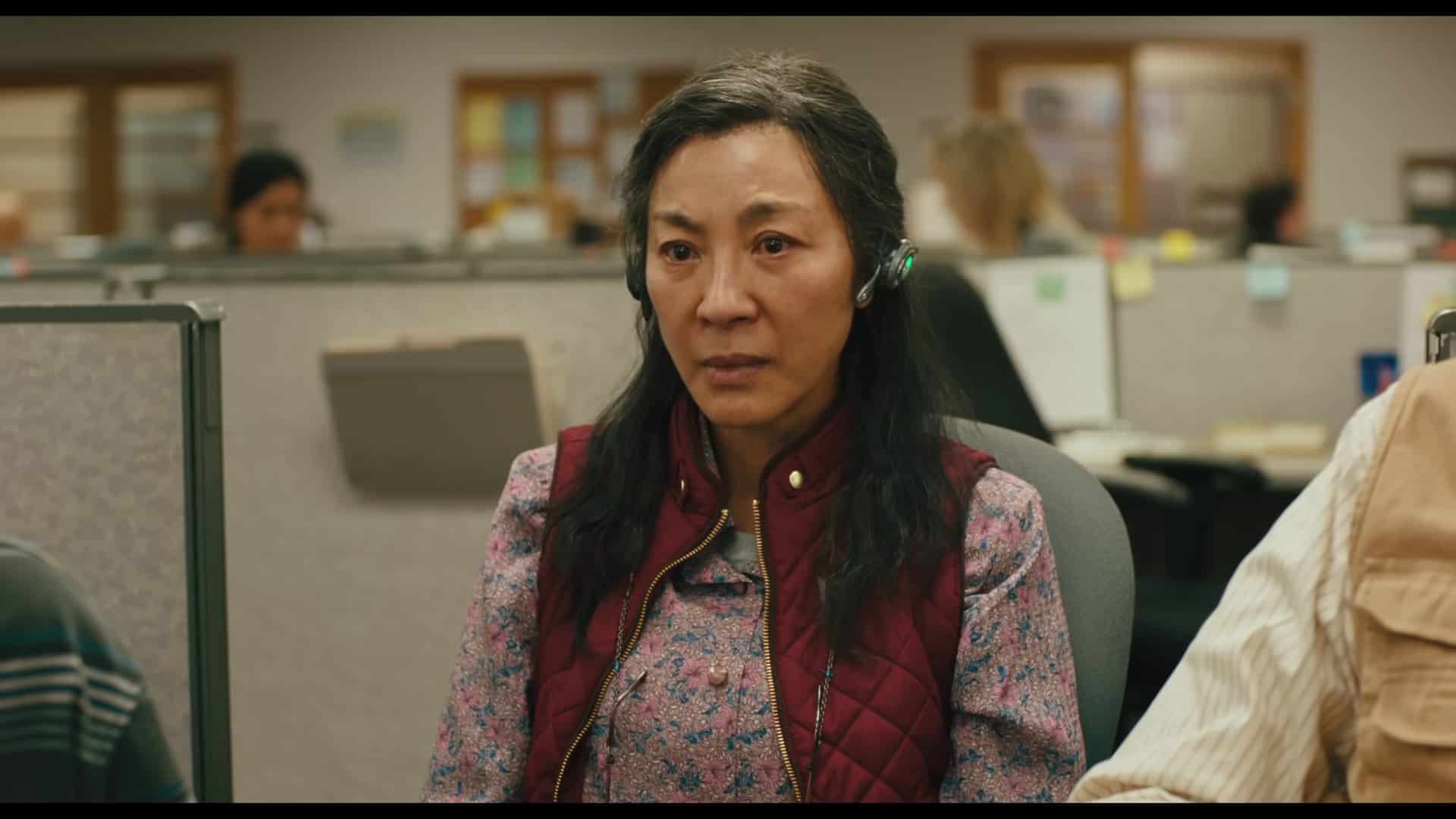 Evelyn (Michelle Yeoh) in a meeting with Deidre