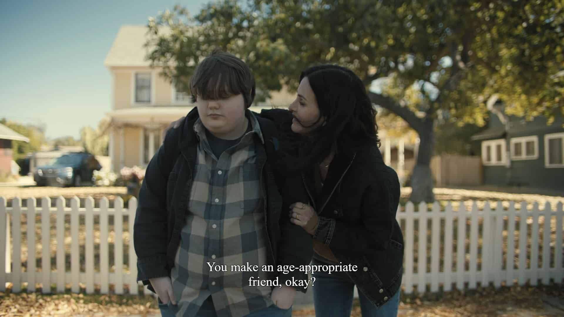 Jake (Dylan Gage) and Pat, as Jake speaks about being nervous for school
