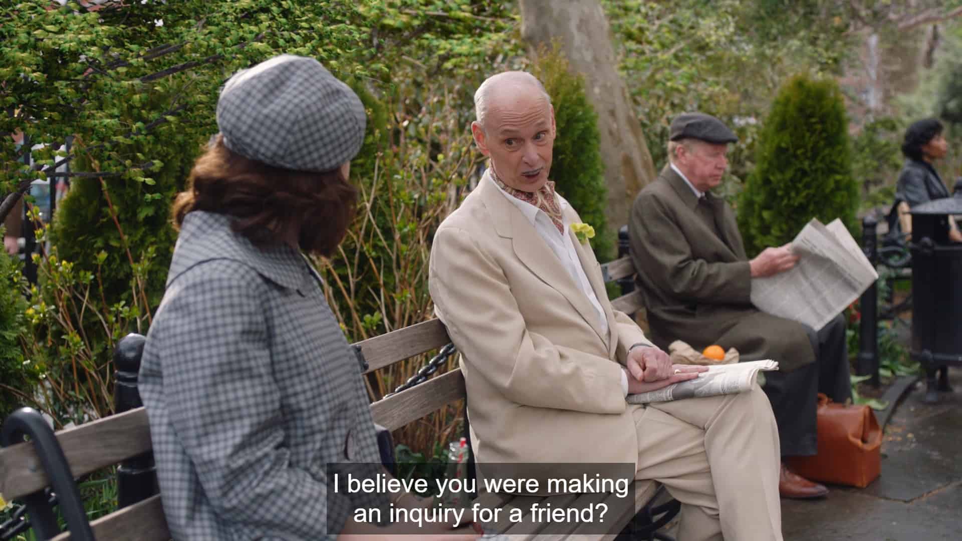 Lazarus (John Waters) talking to Miriam about finding a gay bar