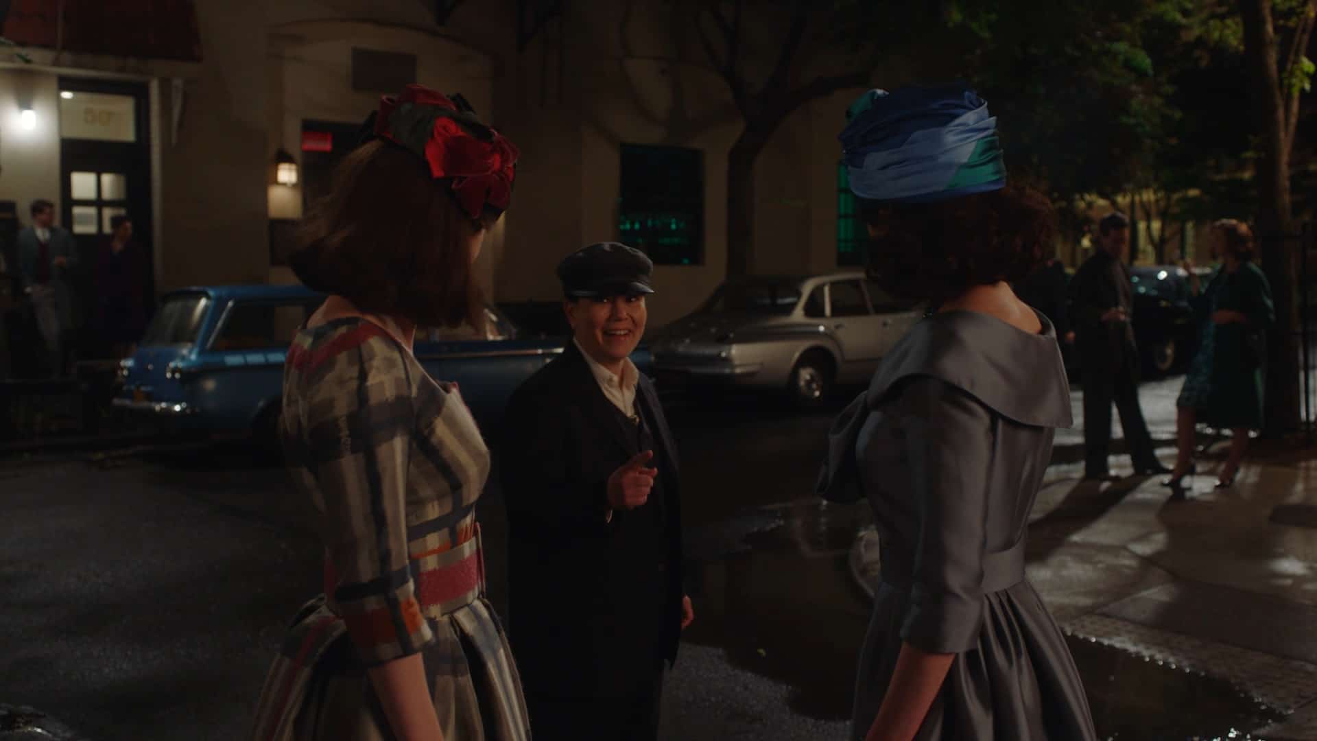 Rachel Brosnahan, Alex Borstein, and Marin Hinkle in Amy Sherman-Palladino's The Marvelous Mrs. Maisel Season 4 Episode 7