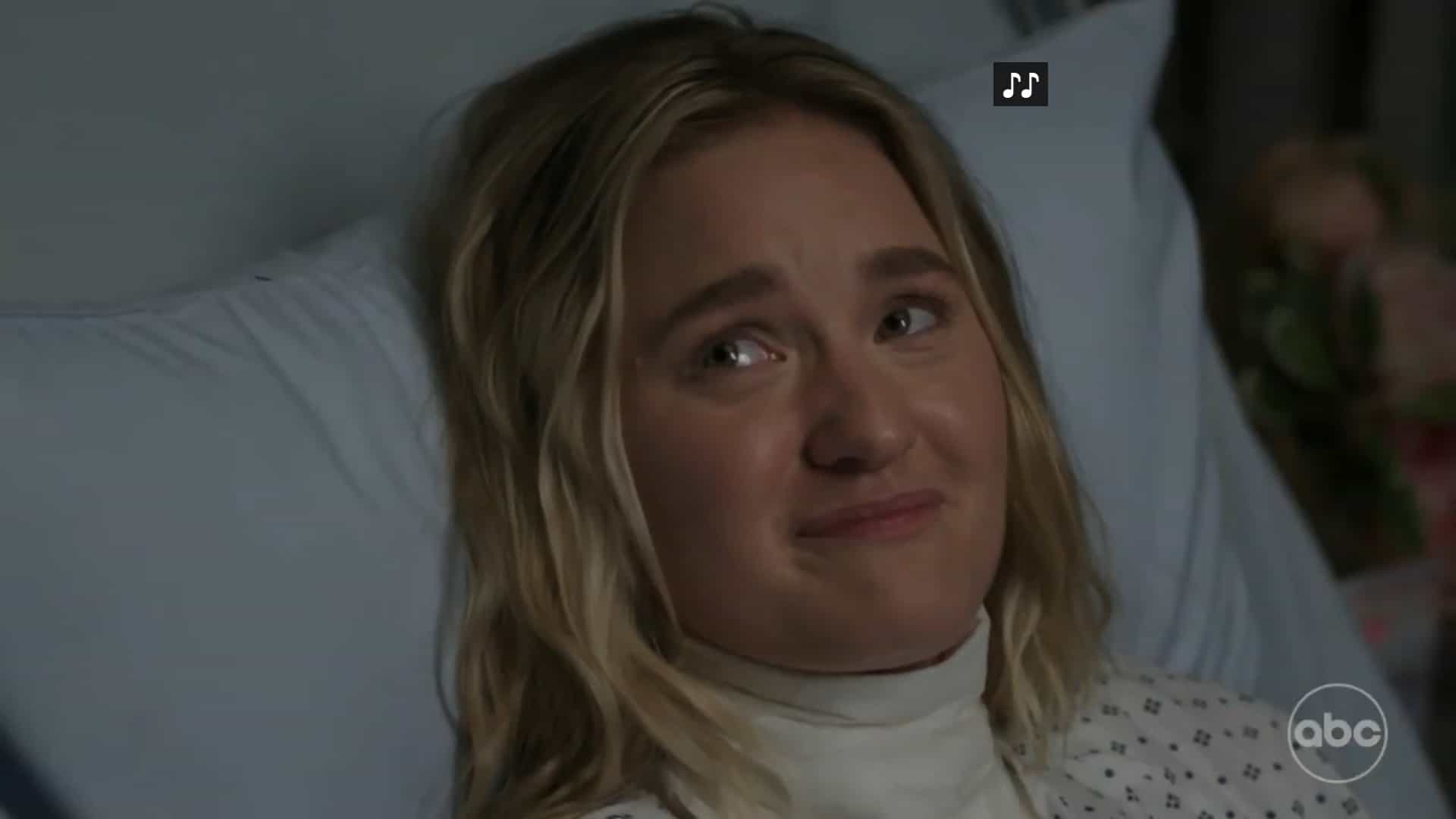 Nelly (AJ Michalka) smiling after her surgery