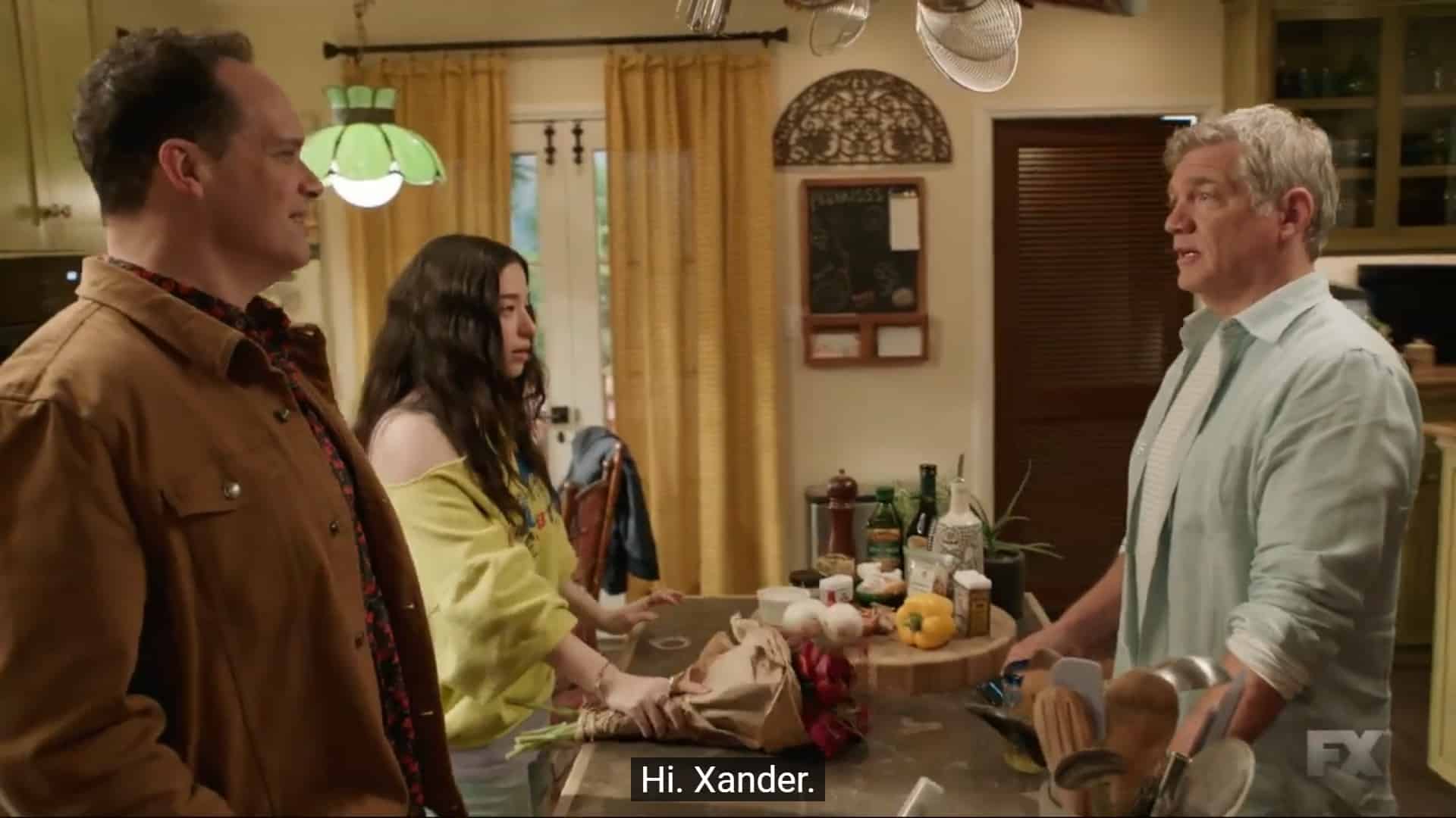 Rich seeing Xander in Sam's kitchen, uninvited by Sam