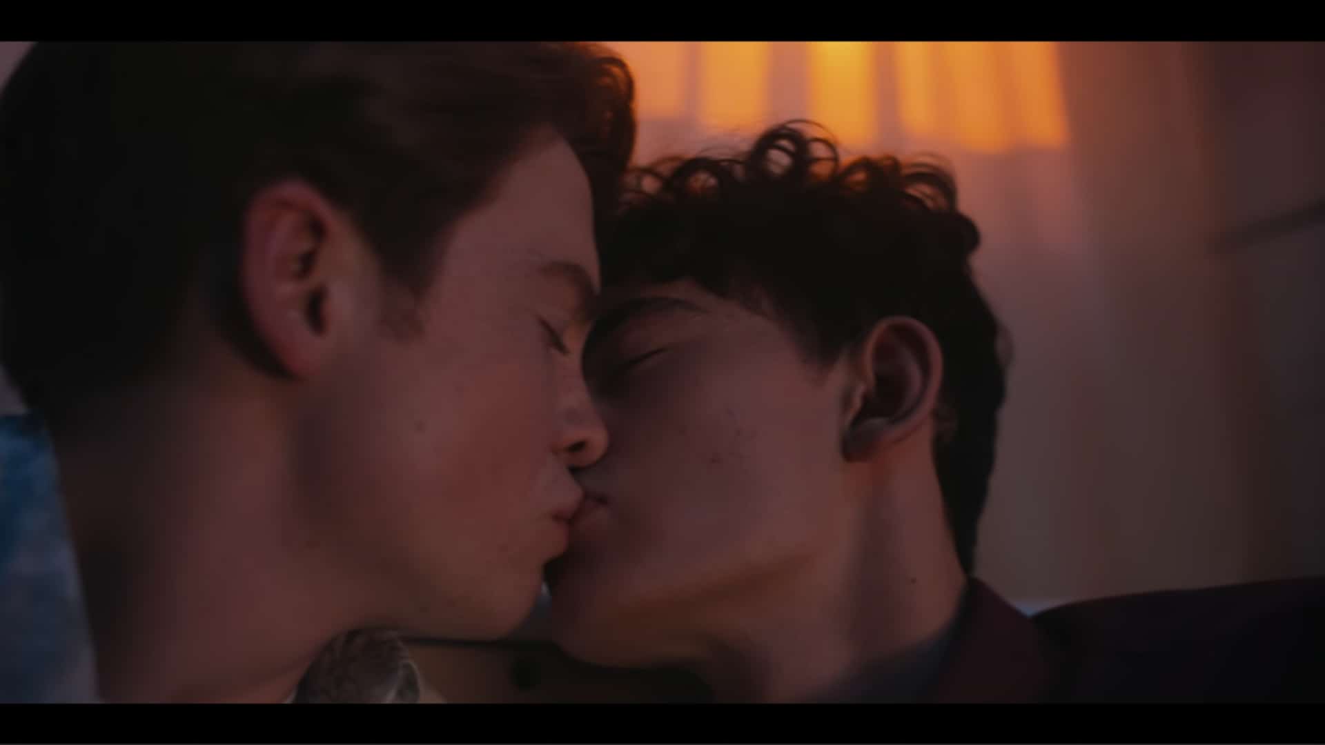 Nick and Charlie kissing