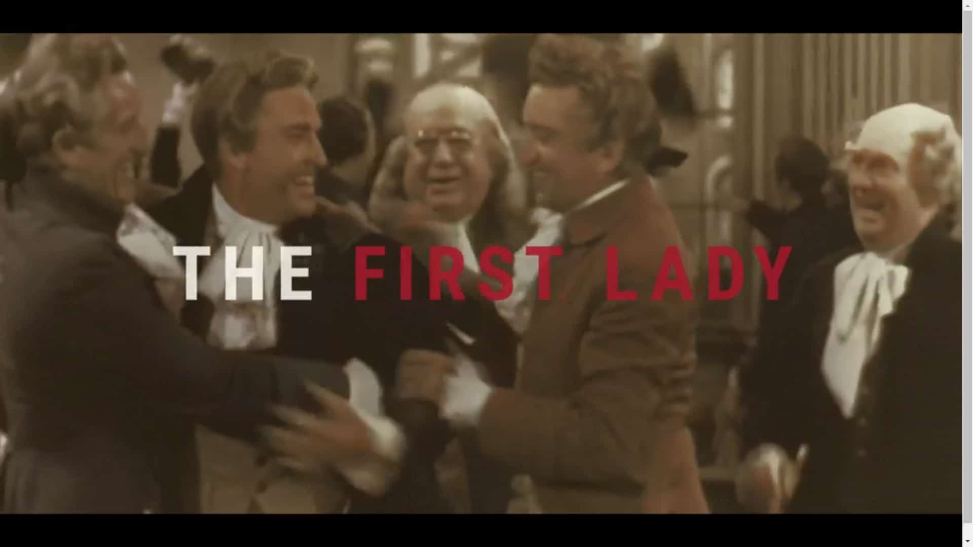 Title Card for The First Lady featuring the Founding Fathers