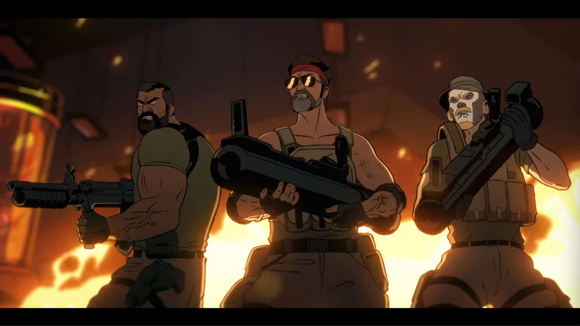 Sgt. Morris (Joel McHale) and his Men ready for battle