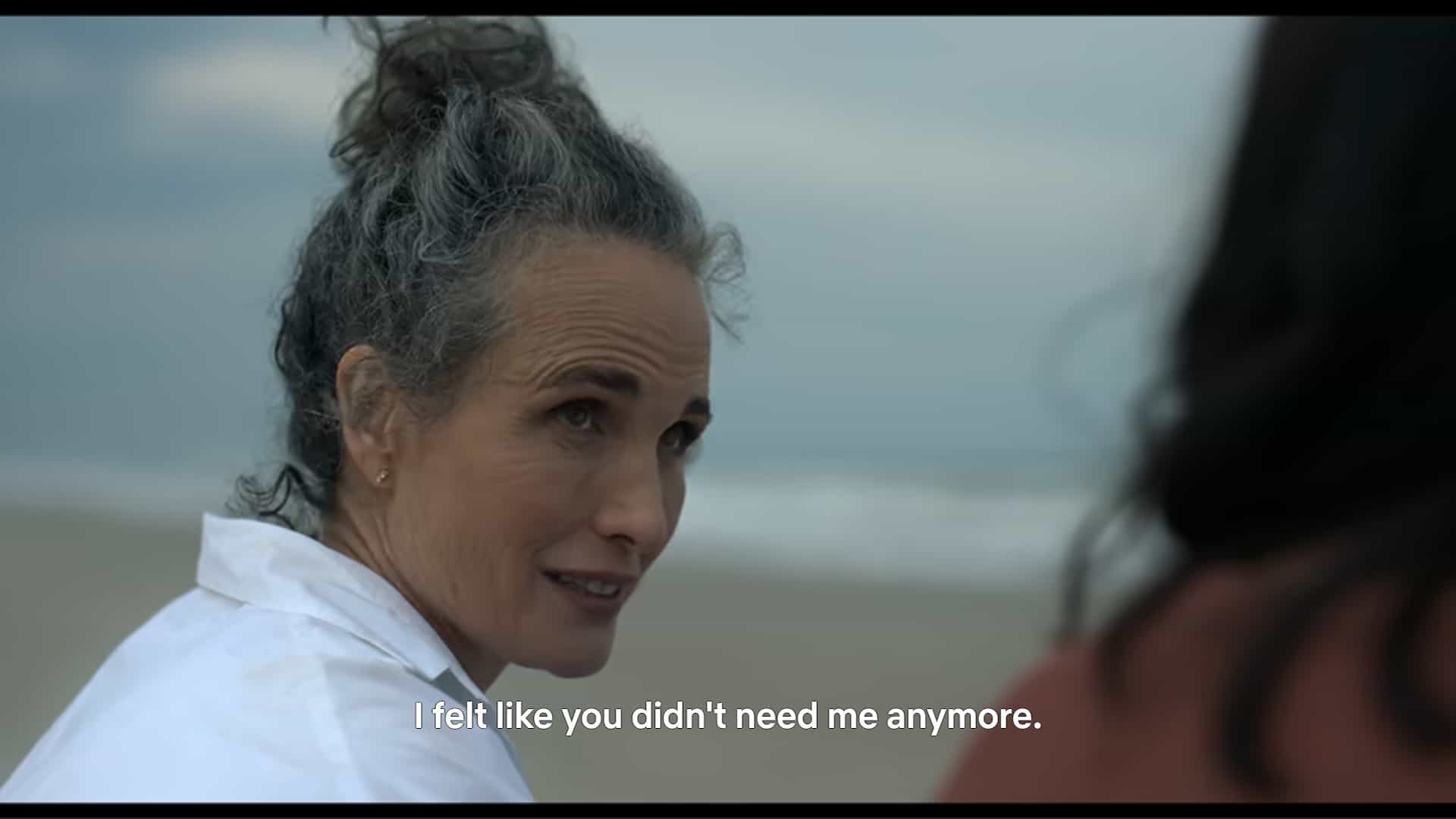 Victoria (Andie MacDowell) apoligizing to Auden