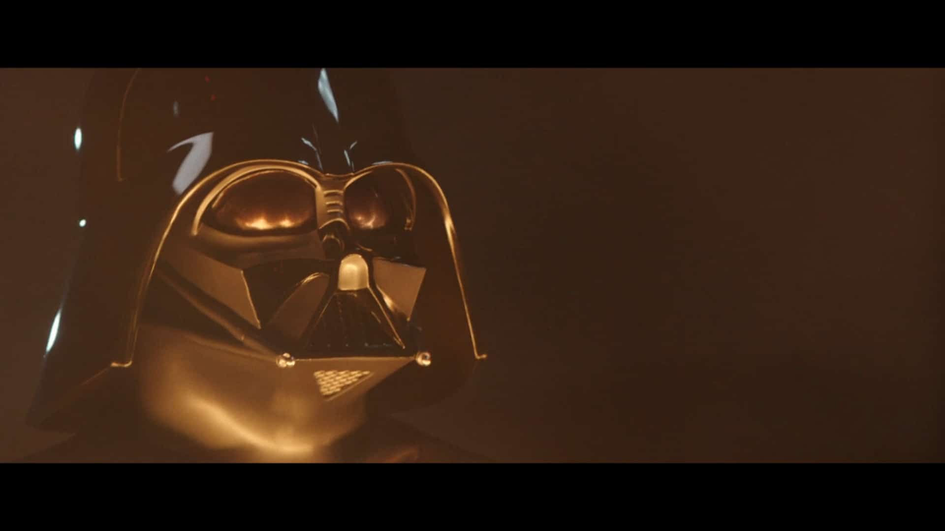 Darth Vader (James Earl Jones) lit up by fire