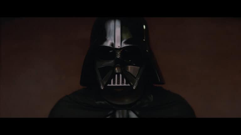 Darth Vader watching Obi-Wan get away once again