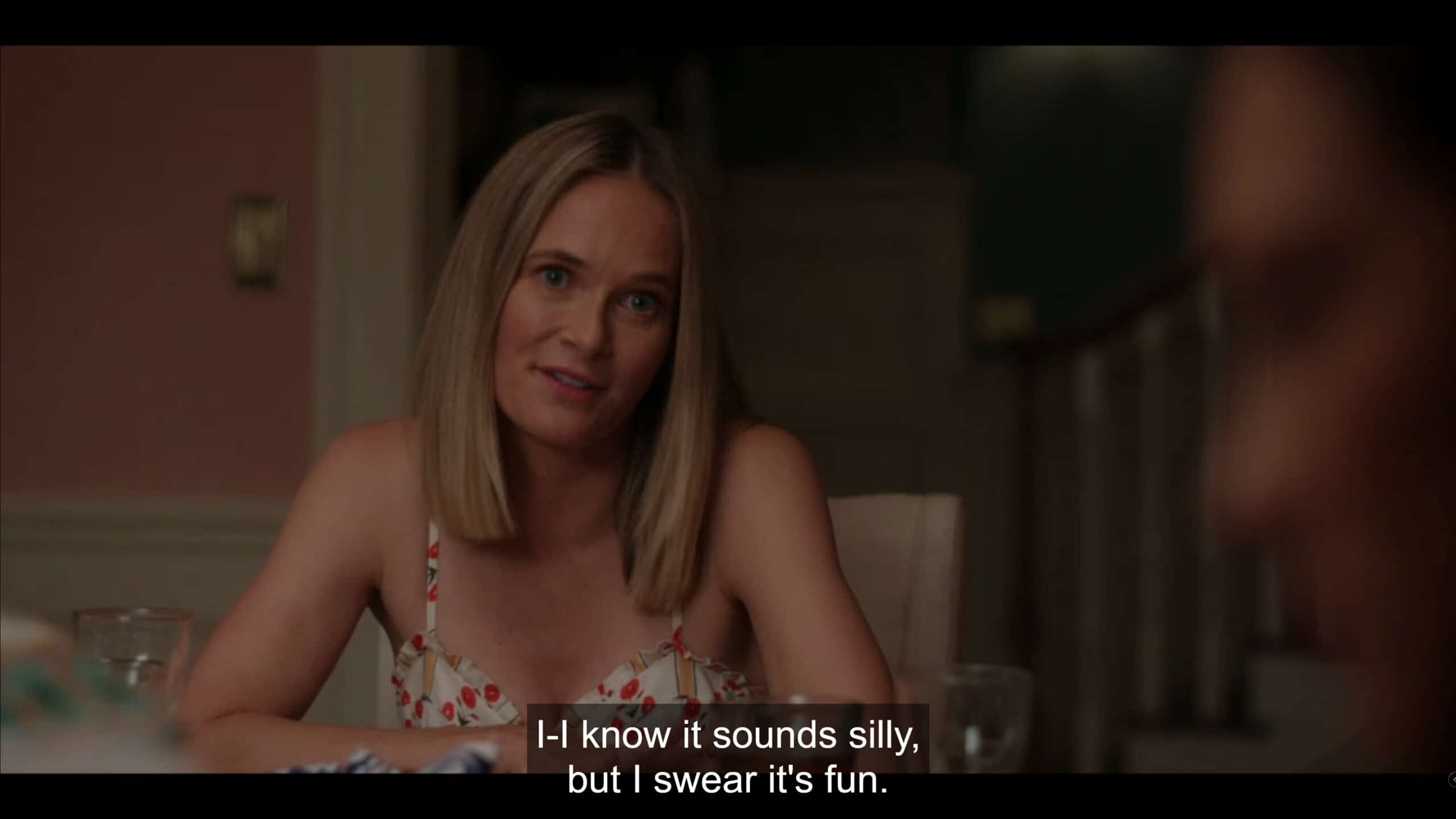 Susannah (Rachel Blanchard) trying to convince Belly to be a debutante