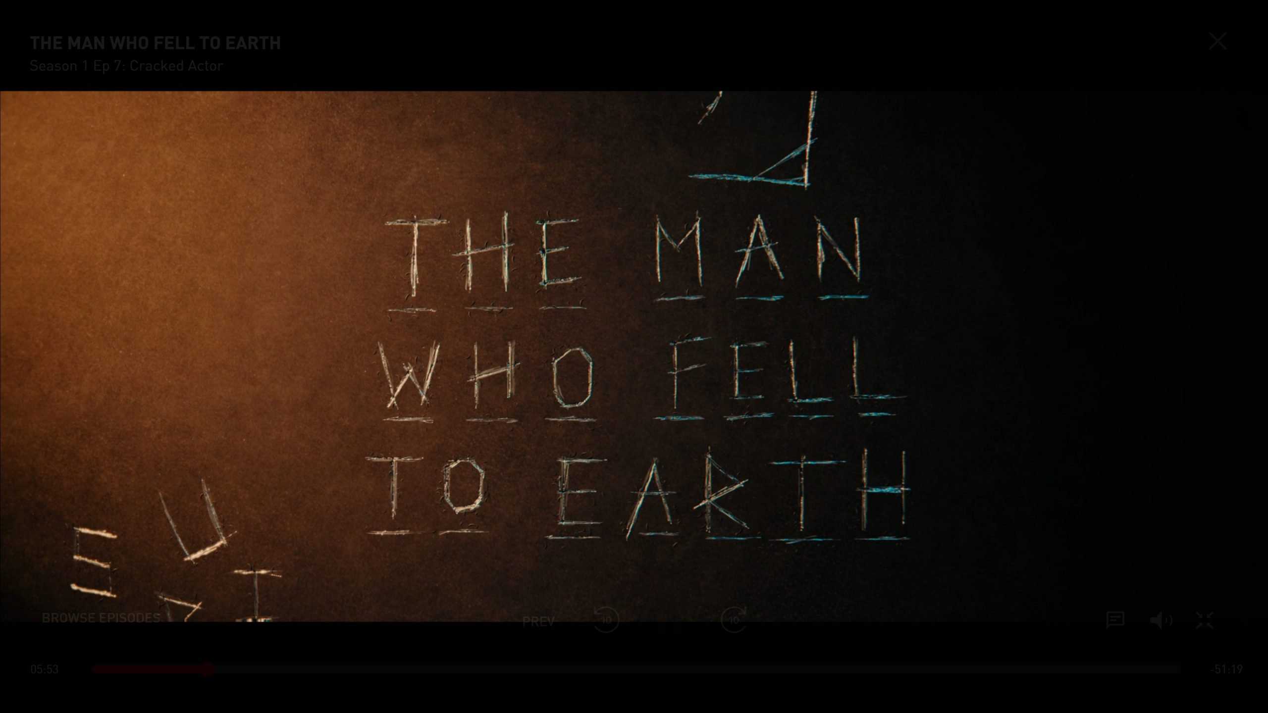 Title Card - The Man Who Fell To Earth Season 1 Episode 7 “Cracked Actor”