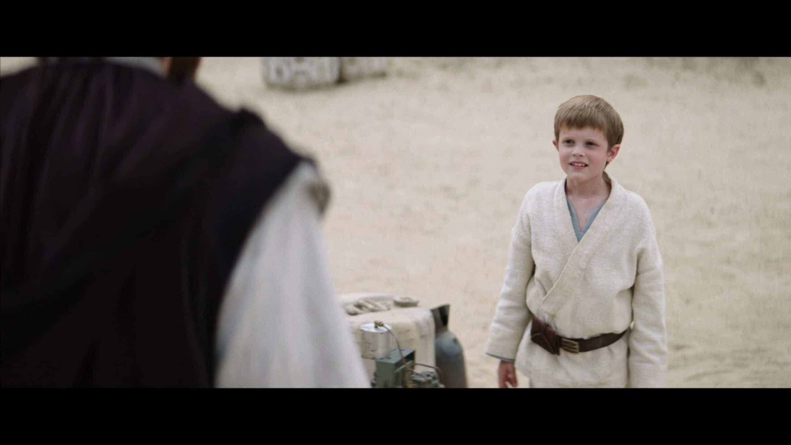 Young Luke (Grant Feely) meeting Obi-Wan