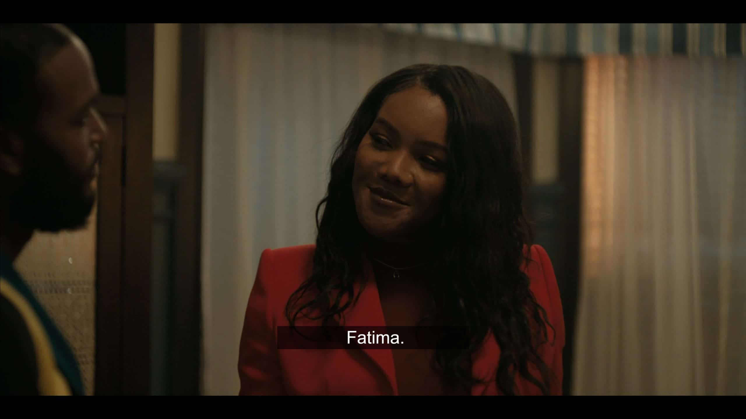 Fatima (L'erreet Jazelle) introducing herself to Victor