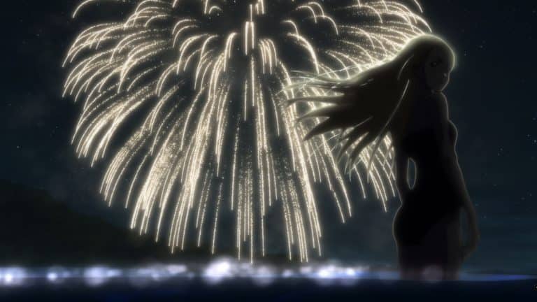 What might be Ushio's Shadow, with fireworks in the background