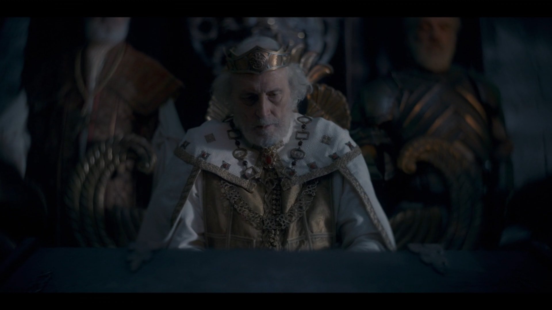 The Old King, Jaehaerys (Michael Carter), deciding on his successor