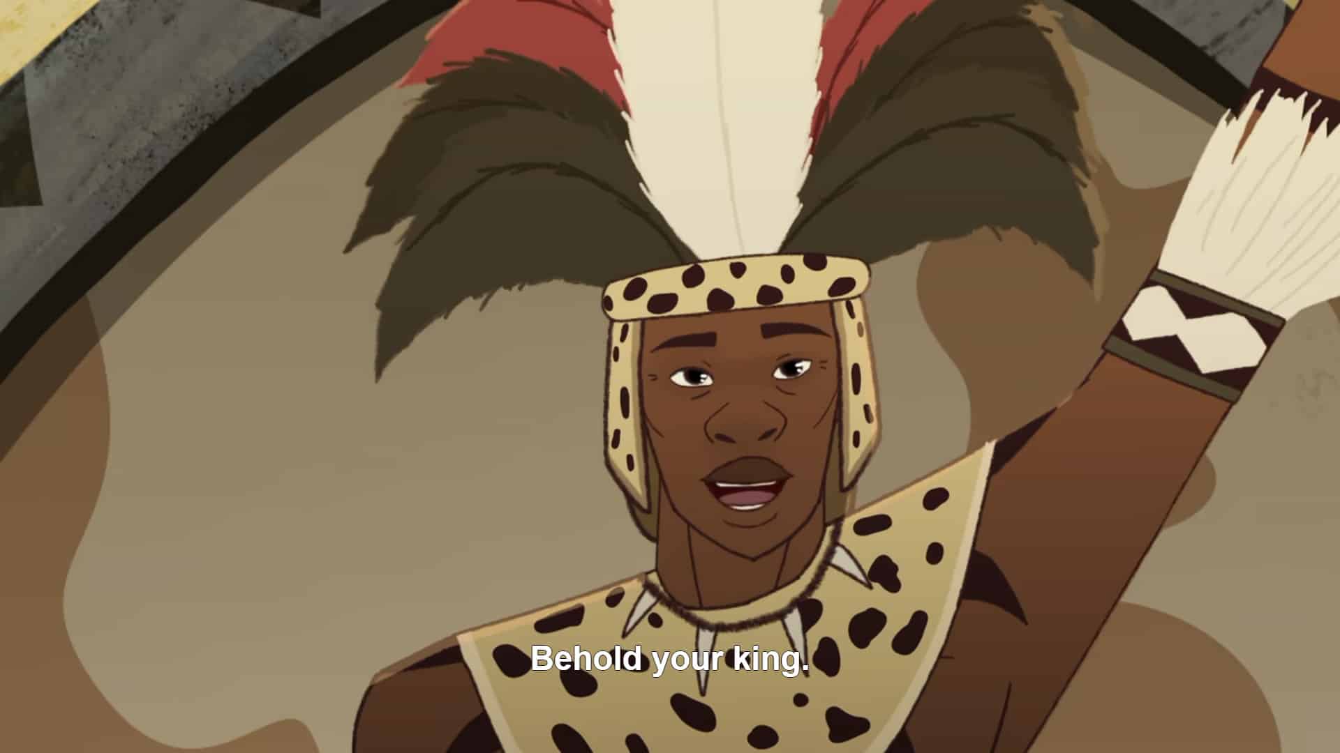 King Shaka (Mondli Makhoba) after ascending to the throne