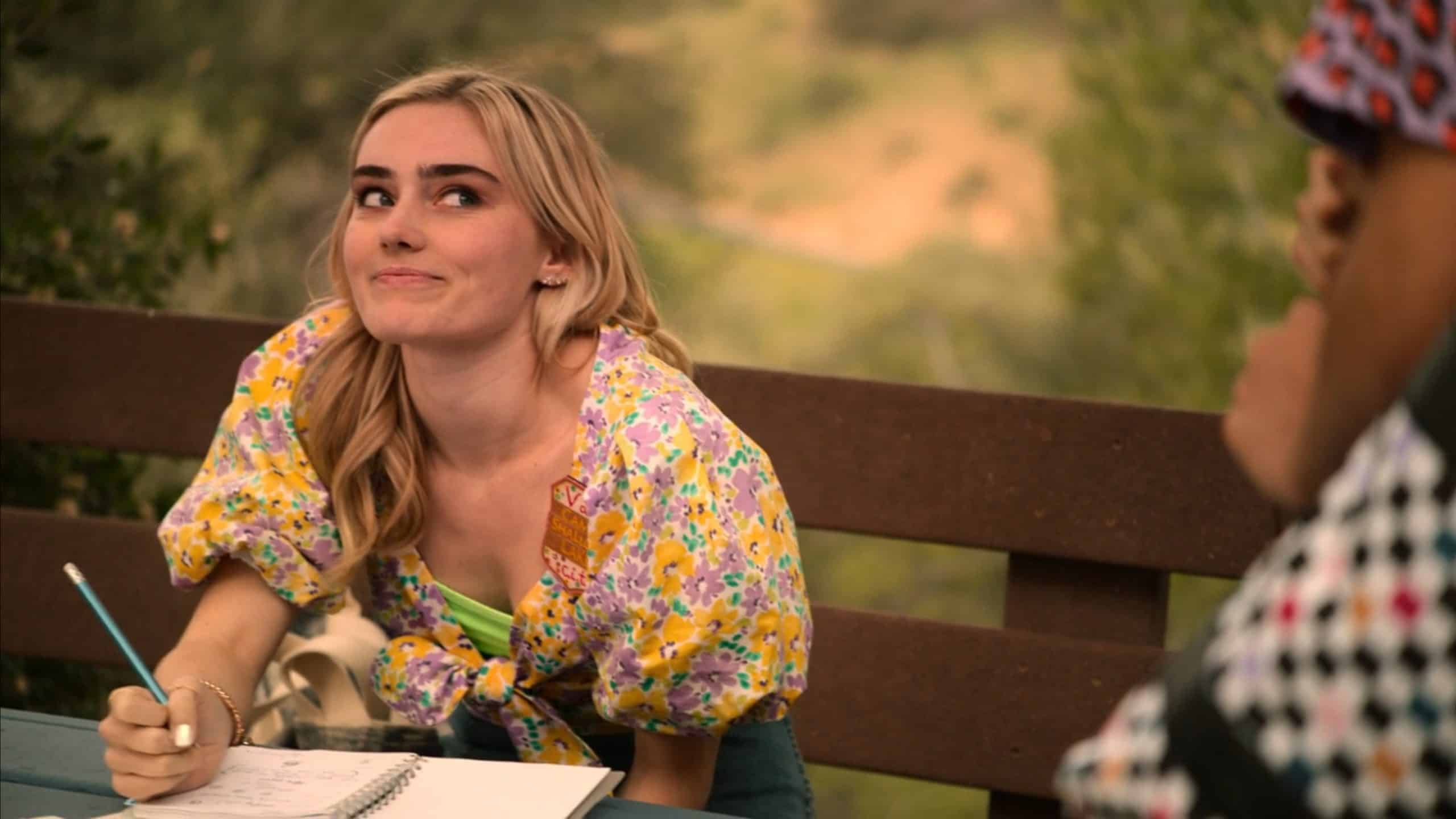 Val (Meg Donnelly) dealing with Carlos being nosy