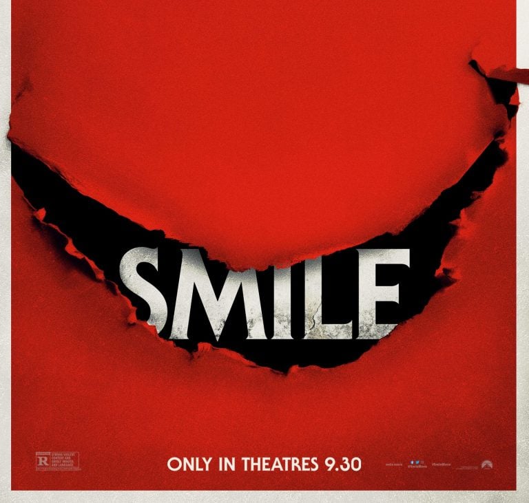 The all red, black smile poster for 'Smile'