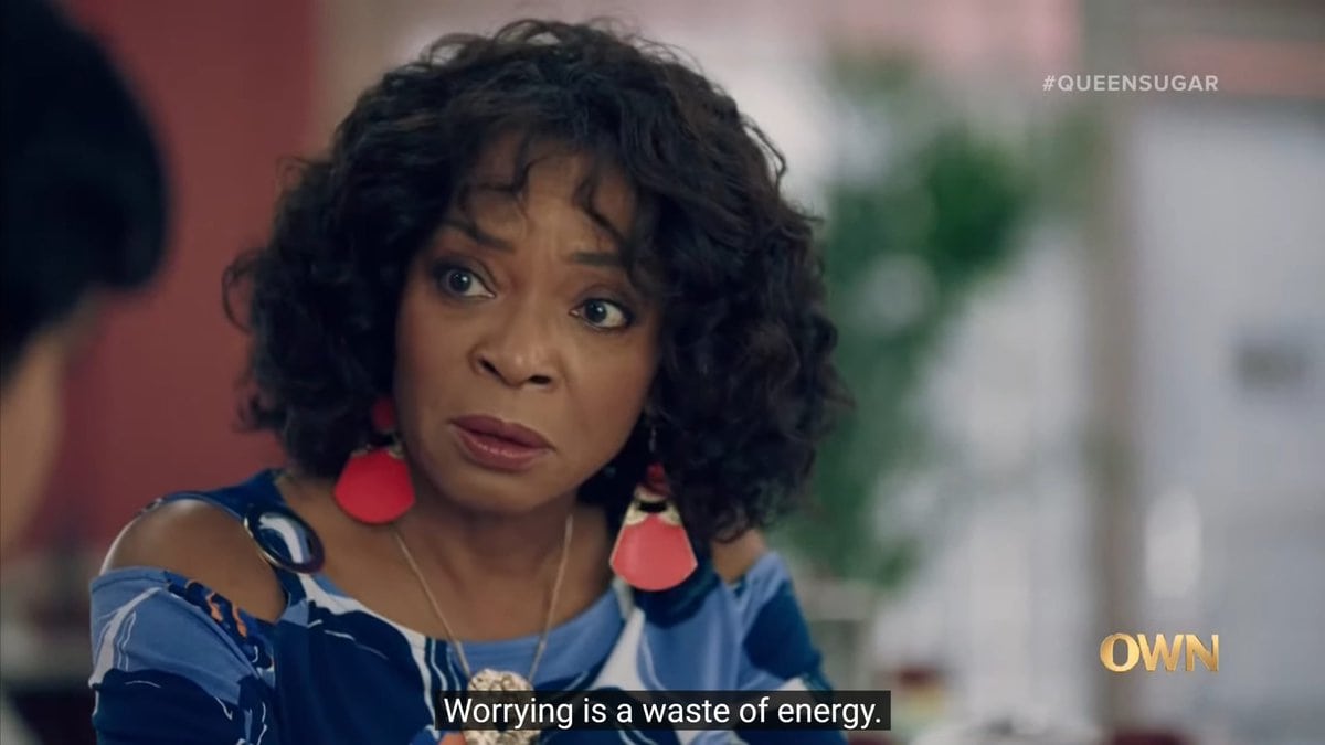 Aunt Vi noting that worrying is a waste of energy