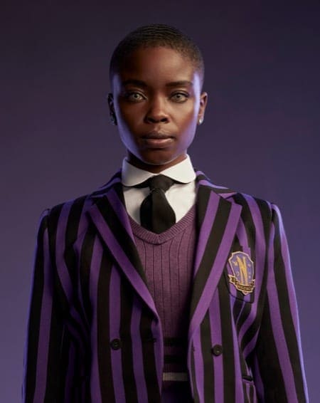 Bianca Barclay (Joy Sunday) in a promotional picture for Nevermore Academy