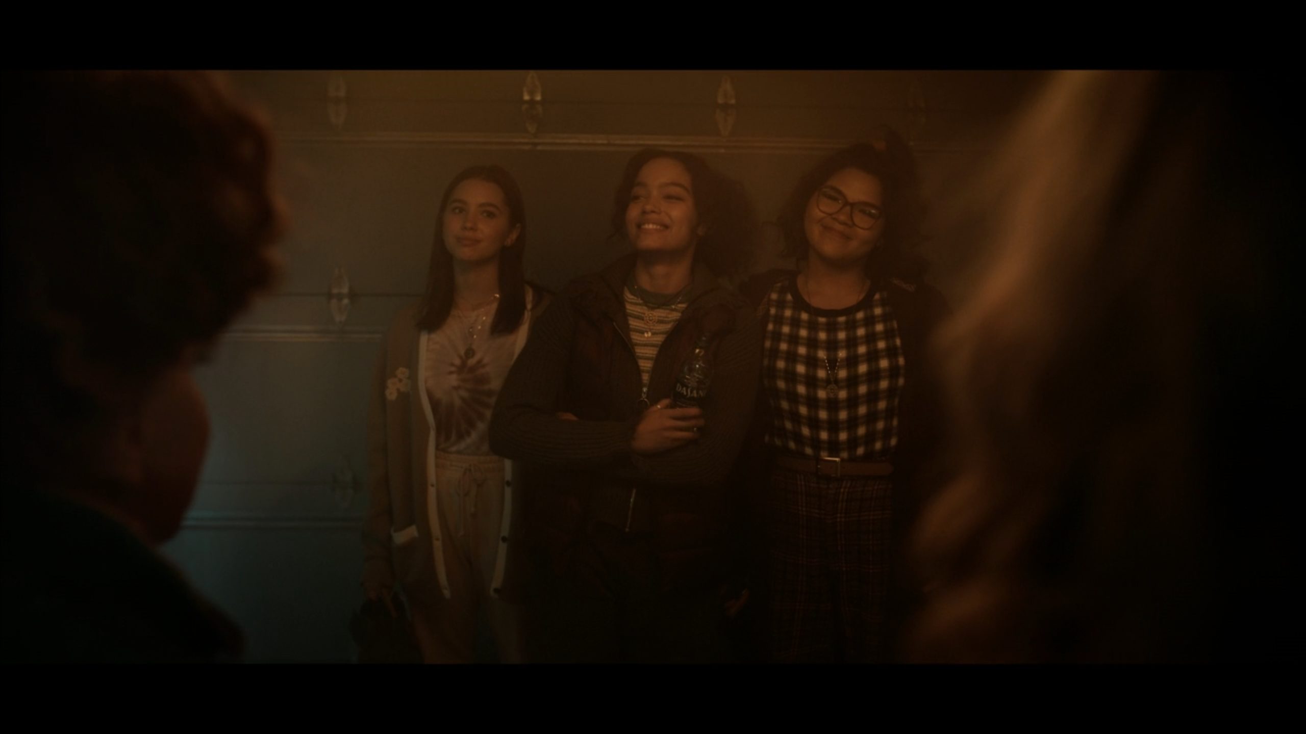Cassie (Lilia Buckingham), Becca (Whitney Peak) and Izzy (Belissa Escobedo) after tricking the Sanderson Sisters