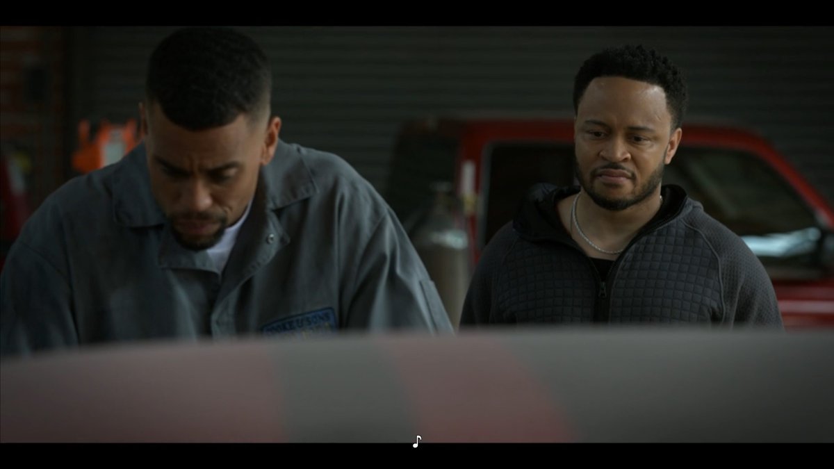 Damon and CJ (Eugene Byrd) at the family's auto shop