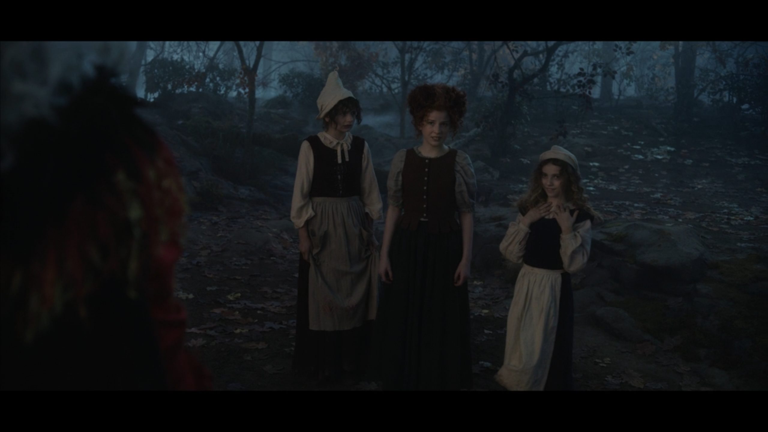 Mary (Aiden Torres), Winifred (Skyla Sousa) and Sarah (Emma Kaufman) in 1653