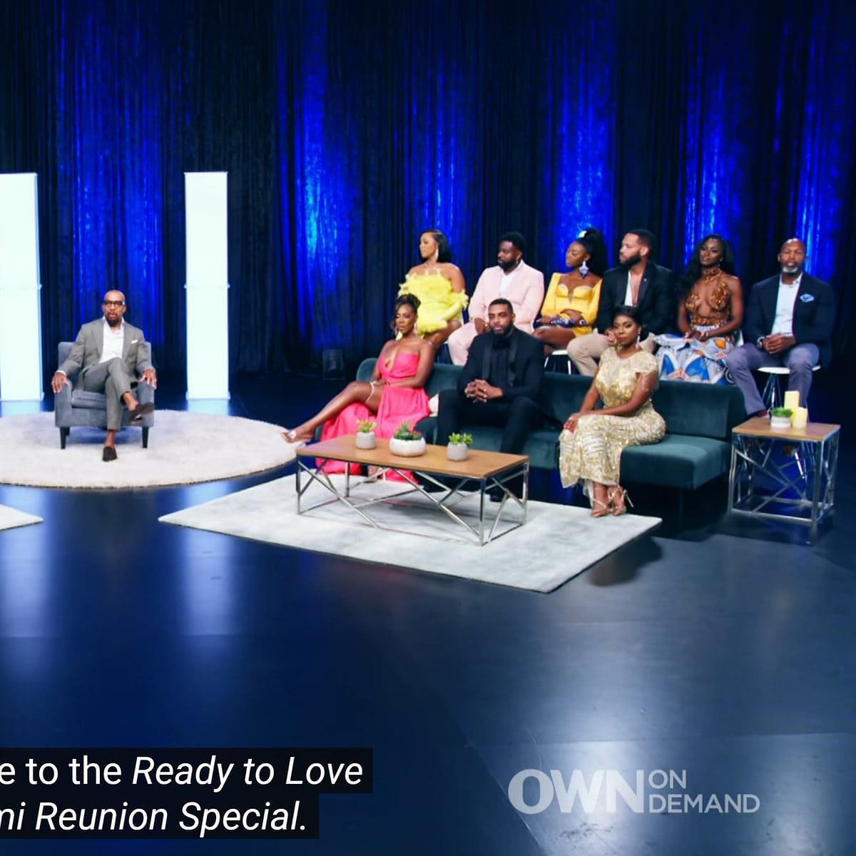 Tommy Miles welcoming viewers to the Ready To Love: Miami reunion special