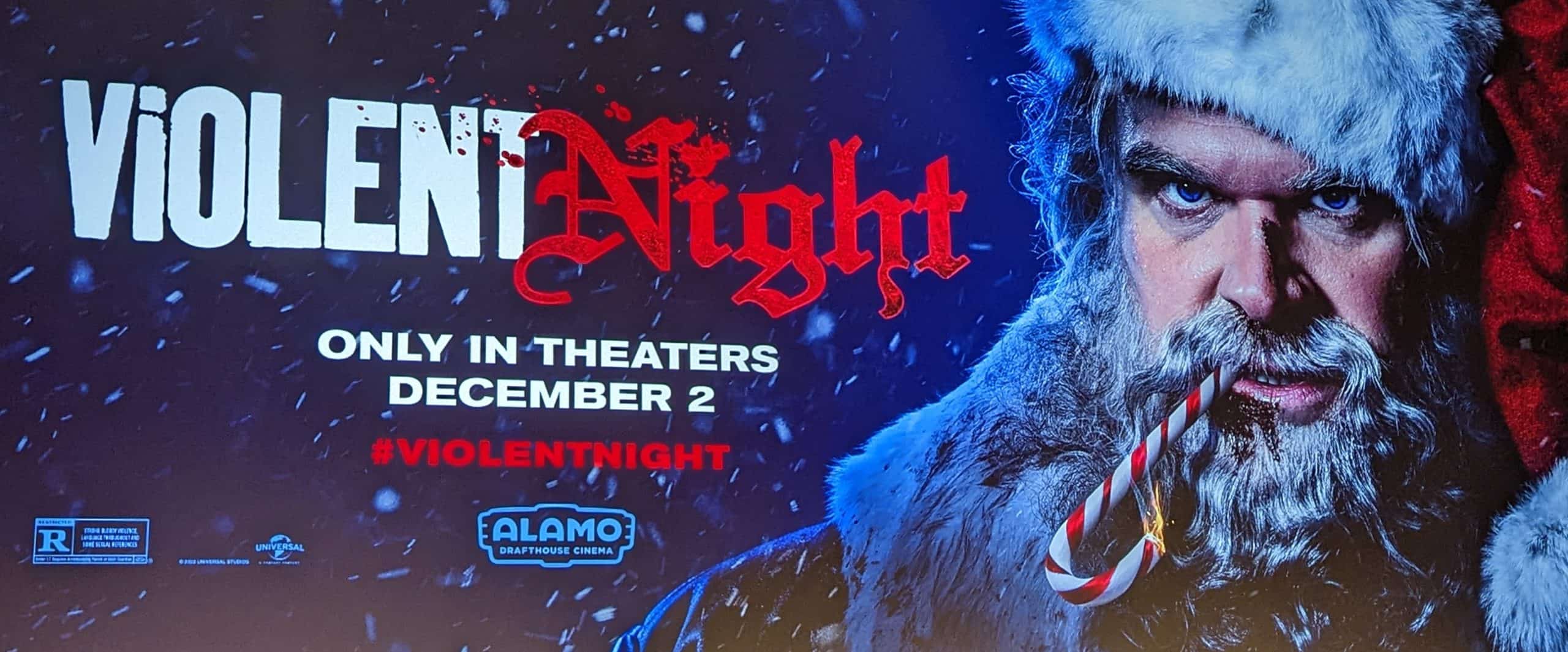 Violent Night movie poster featuring David Harbour as Santa Claus