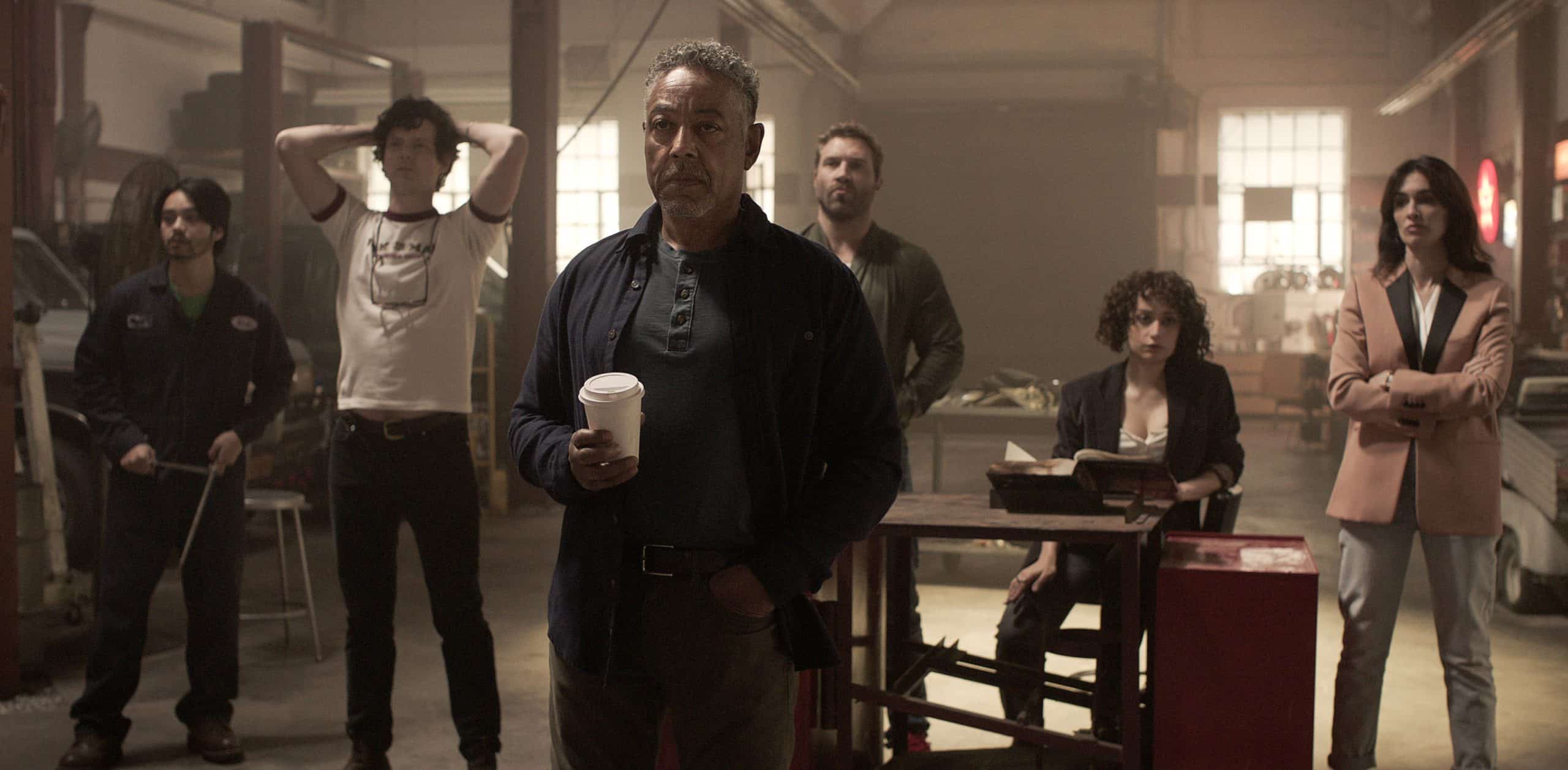 Jordan Mendoza as RJ, Peter Mark Kendall as Stan Loomis, Giancarlo Esposito as Leo Pap, Jai Courtney as Bob Goodwin, Rosaline Elbay as Judy Goodwin, Paz Vega as Ava Mercer in episode “Yellow”