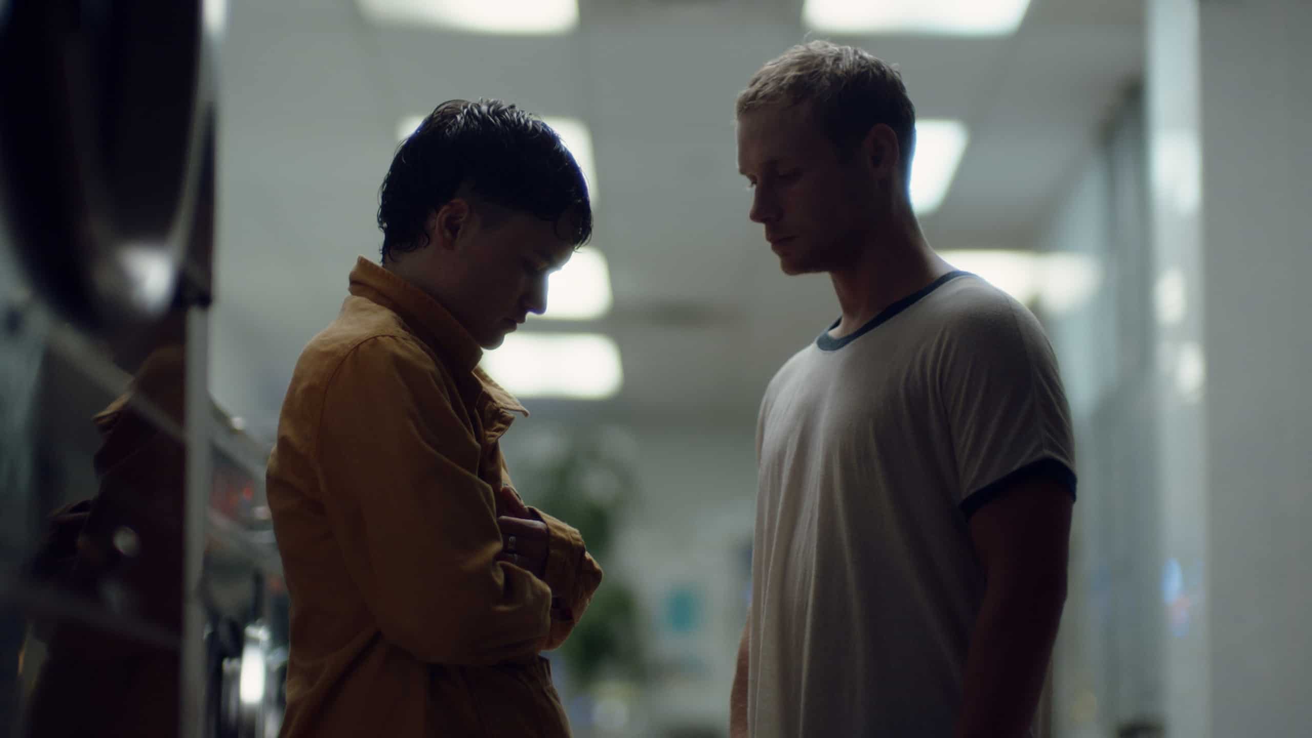 Feña (Lio Mehiel) and John (Cole Doman) in a laundromat