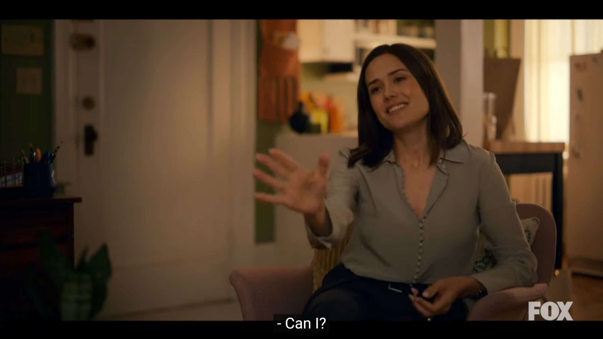 Jenny (Megan Boone) wanting to touch Ava's belly before her daughter is born