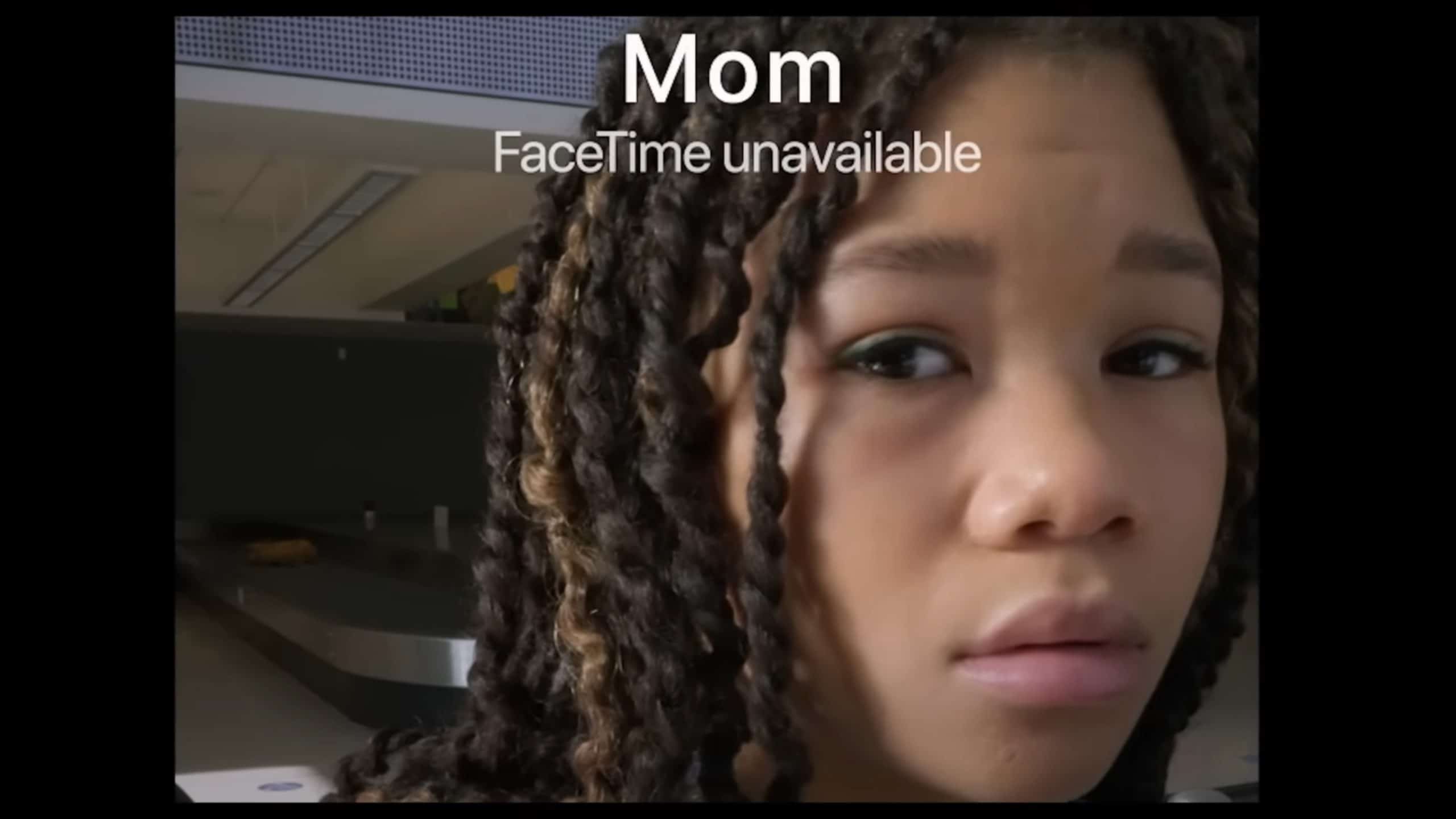 June Allen (Storm Reid) trying to facetime her mom