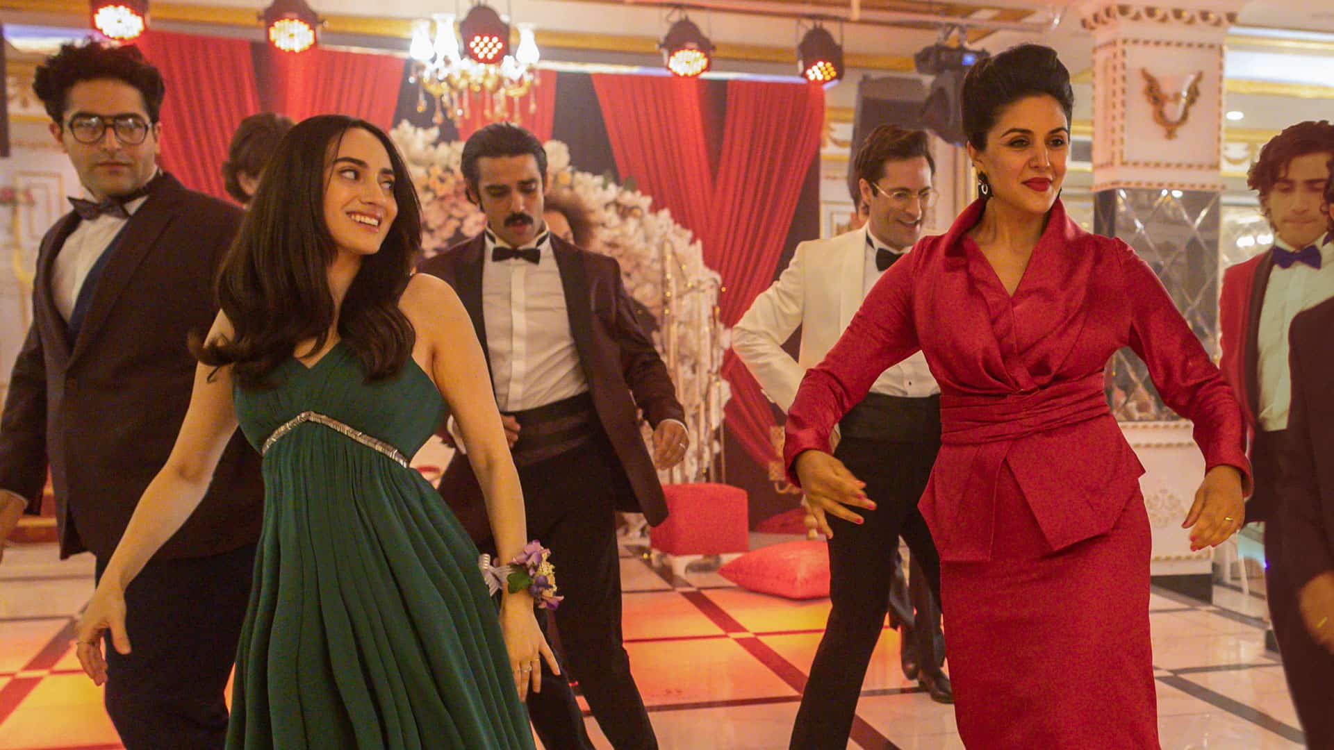 Leila Jamashidpour (Layla Mohammadi) and Shirin Jamashidpour (Niousha Noor) dancing at a wedding