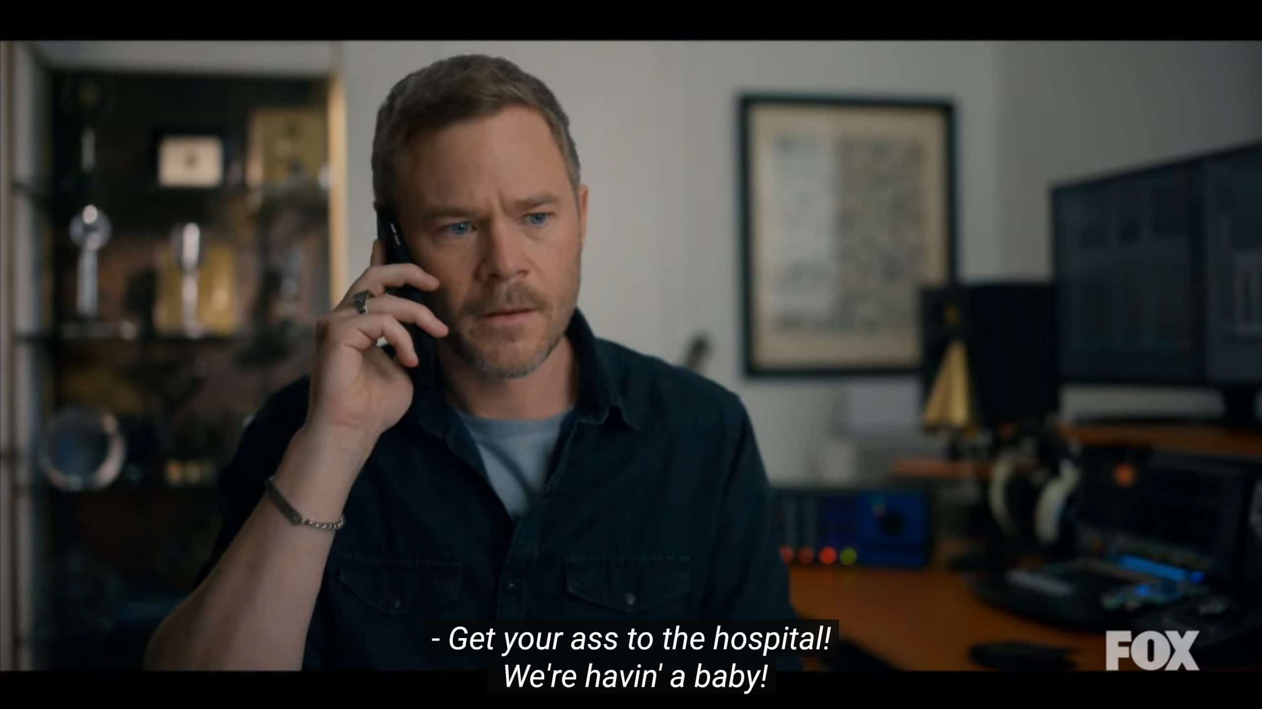 Max (Aaron Ashmore) learning he is going to become a father